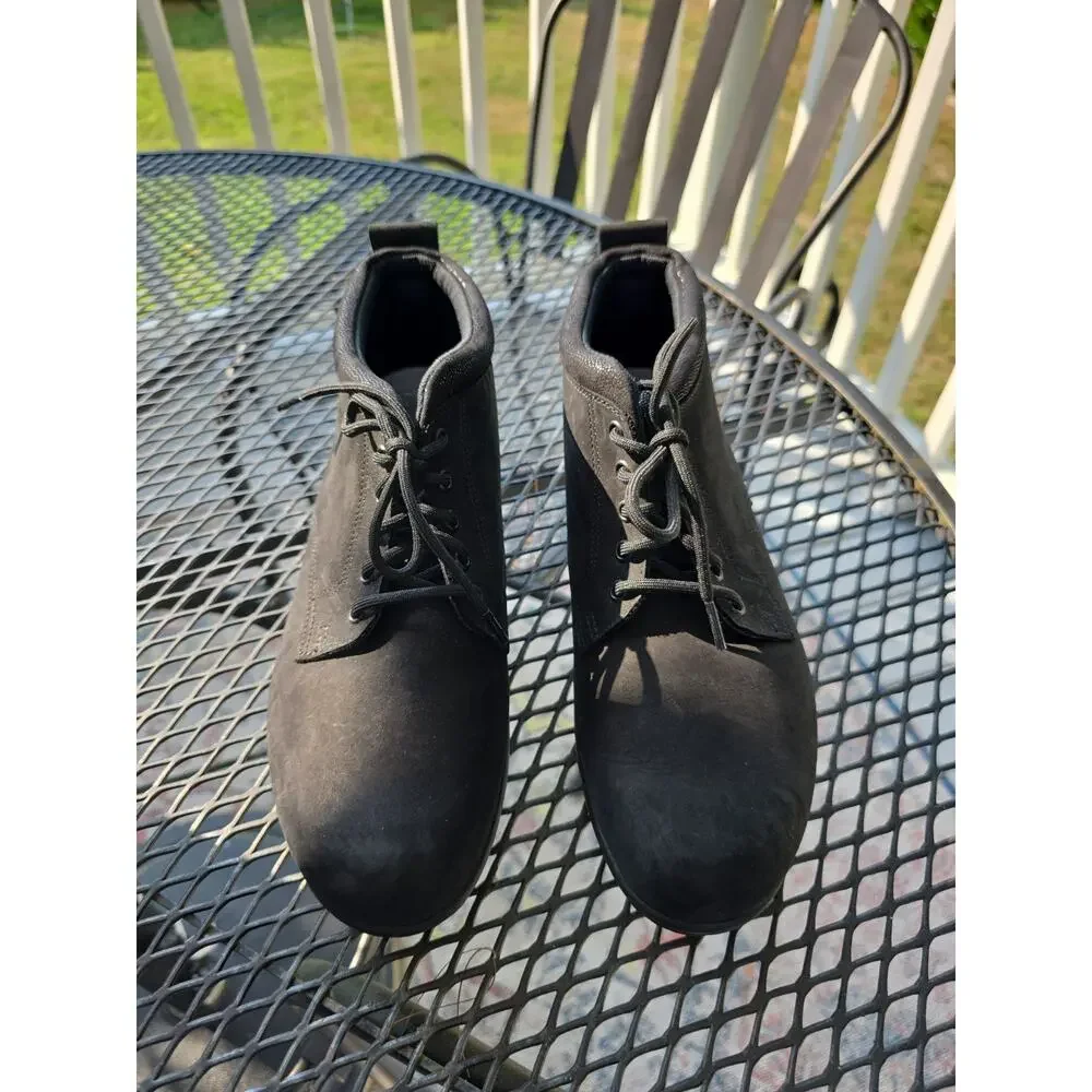 SAS Chukka Boots Black Nubuck Leather Slip Resistant Comfort Work Mens 10M